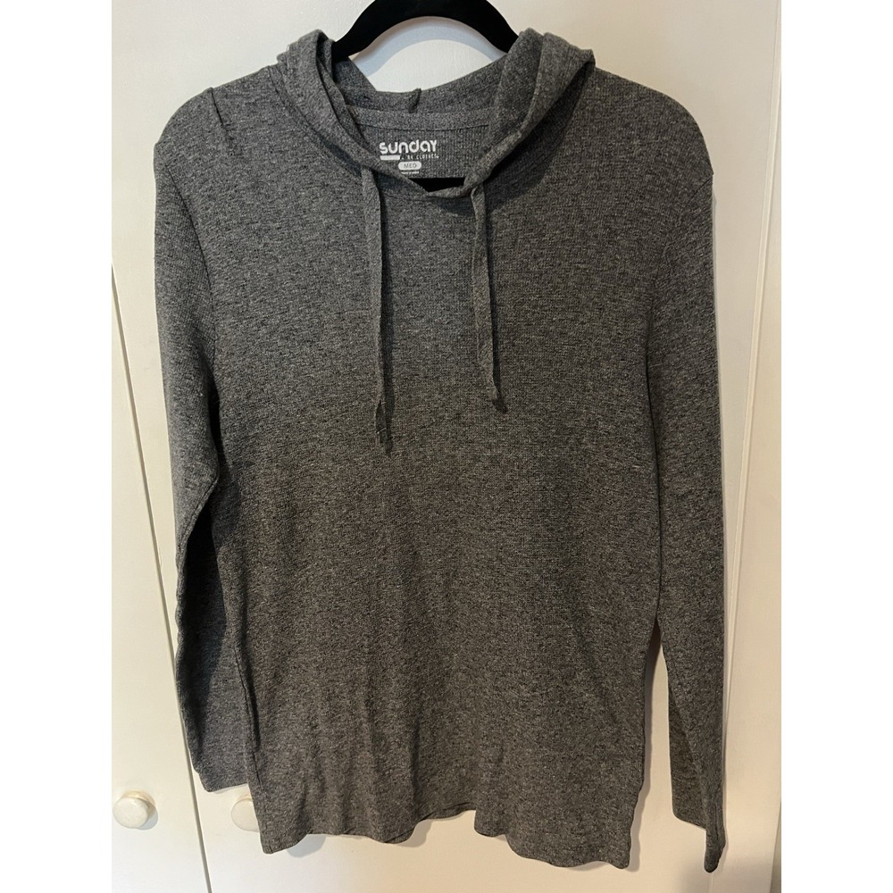 Sunday Brand Sweatshirt Unisex Size Medium‎ Gray Hooded Lightweight